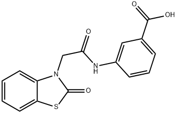 3-{[(2-Oxo-1,3-benzothiazol-3(2H)-yl)acetyl]amino}benzoic acid 구조식 이미지