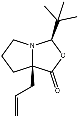 1H,3H-Pyrrolo[1,2-c]oxazol-1-one, 3-(1,1-dimethylethyl)tetrahydro-7a-(2-propen-1-yl)-, (3R,7aR)- Structure