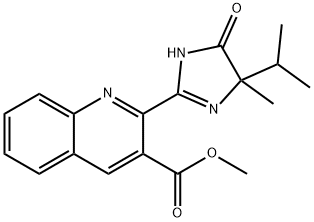 3-Quinolinecarboxylic acid, 2-[4,5-dihydro-4-methyl-4-(1-methylethyl)-5-oxo-1H-imidazol-2-yl]-, methyl ester 구조식 이미지