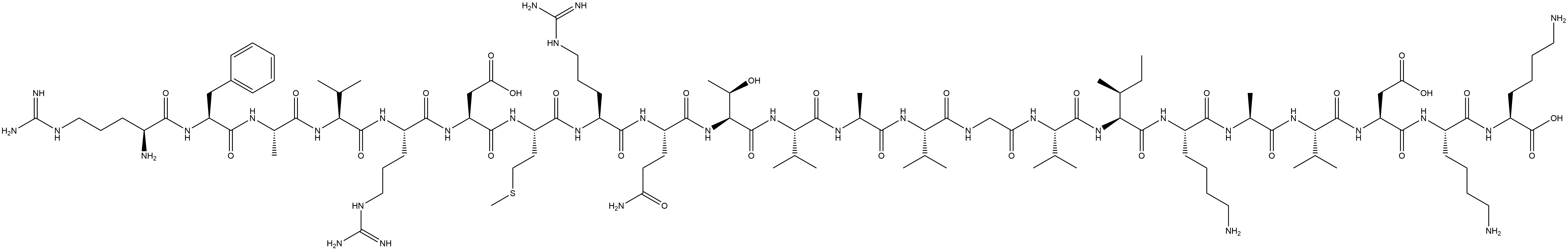 L-Lysine, L-arginyl-L-phenylalanyl-L-alanyl-L-valyl-L-arginyl-L-α-aspartyl-L-methionyl-L-arginyl-L-glutaminyl-L-threonyl-L-valyl-L-alanyl-L-valylglycyl-L-valyl-L-isoleucyl-L-lysyl-L-alanyl-L-valyl-L-α-aspartyl-L-lysyl- (9CI) Structure