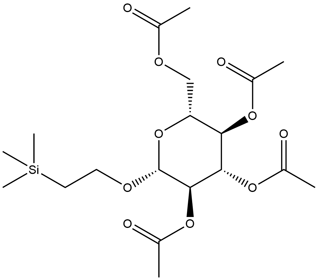 β-D-Glucopyranoside, 2-(trimethylsilyl)ethyl, 2,3,4,6-tetraacetate 구조식 이미지