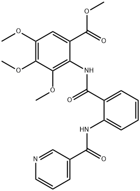 Benzoic acid, 3,4,5-trimethoxy-2-[[2-[(3-pyridinylcarbonyl)amino]benzoyl]amino]-, methyl ester Structure
