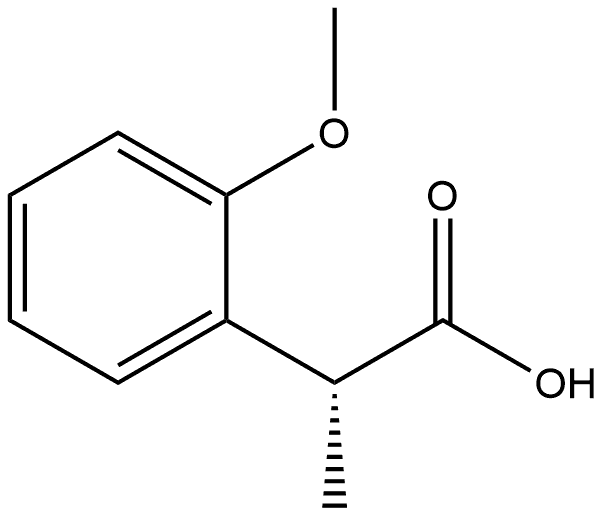 Benzeneacetic acid, 2-methoxy-α-methyl-, (αR)- 구조식 이미지