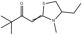 2-Butanone,1-(4-ethyl-3-methyl-2-thiazolidinylidene)-3,3-dimethyl-(9CI) Structure