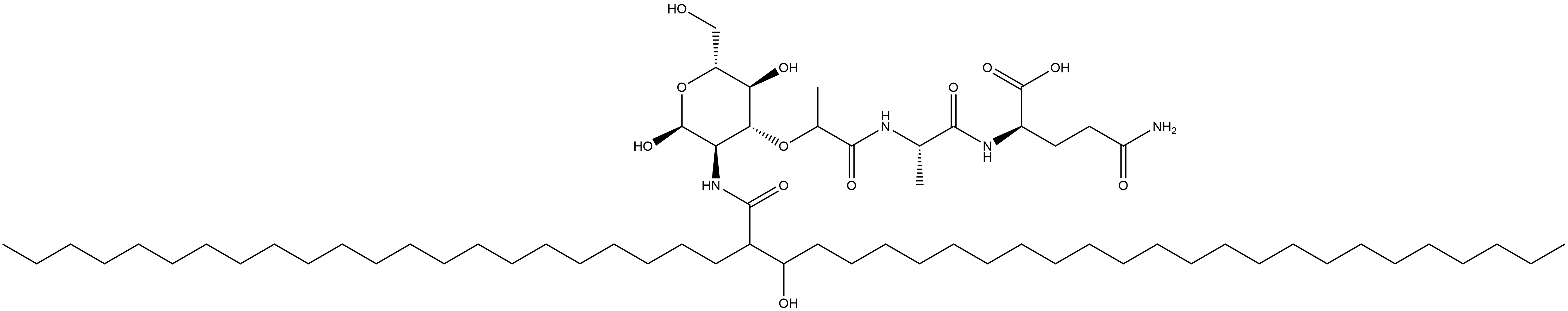 6-O-(3-hydroxy-2-docosylhexacosanoyl)muramyl dipeptide Structure