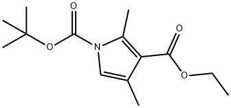 1H-Pyrrole-1,3-dicarboxylic acid, 2,4-dimethyl-, 1-(1,1-dimethylethyl) 3-ethyl ester 구조식 이미지