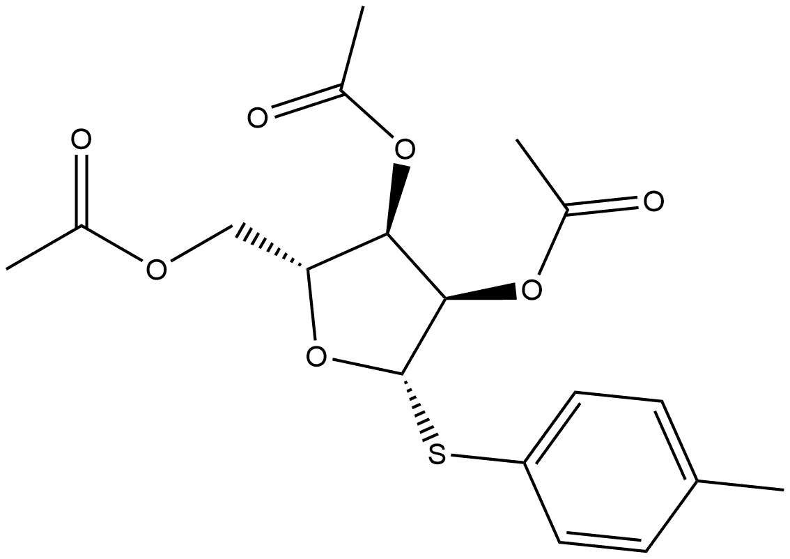 β-D-Ribofuranoside, 4-methylphenyl 1-thio-, 2,3,5-triacetate Structure