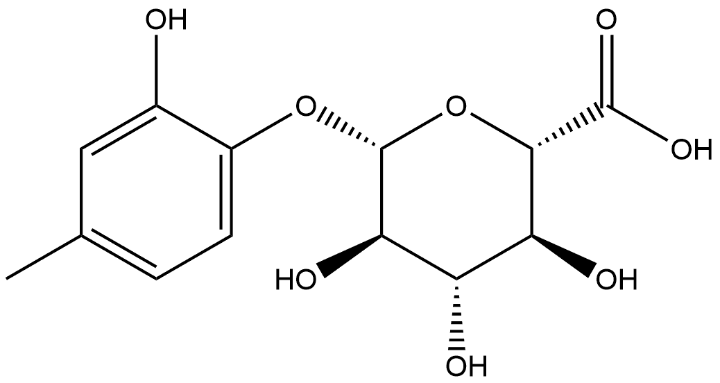 2-Hydroxy-4-methylphenyl β-D-glucopyranosiduronic Acid 구조식 이미지