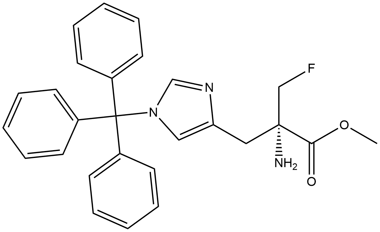 -(fluoromethyl)-1-(triphenylmethyl)-L-Histidine methyl ester Structure