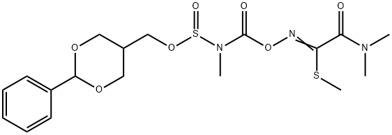 Ethanimidothioic acid, 2-(dimethylamino)-N-[[[methyl[[(2-phenyl-1,3-dioxan-5-yl)methoxy]sulfinyl]amino]carbonyl]oxy]-2-oxo-, methyl ester Structure