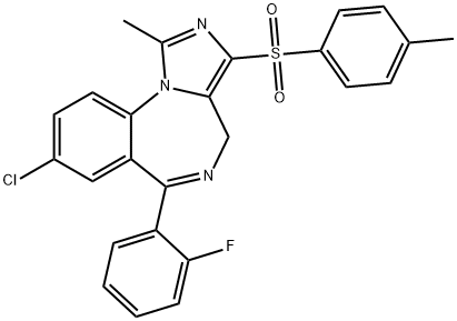 4H-Imidazo[1,5-a][1,4]benzodiazepine, 8-chloro-6-(2-fluorophenyl)-1-methyl-3-[(4-methylphenyl)sulfonyl]- 구조식 이미지