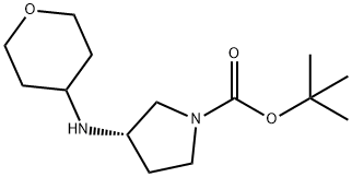 1-Pyrrolidinecarboxylic acid, 3-[(tetrahydro-2H-pyran-4-yl)amino]-, 1,1-dimethylethyl ester, (3S)- Structure