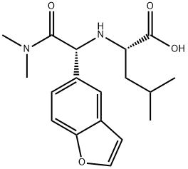 L-Leucine, N-[(1R)-1-(5-benzofuranyl)-2-(dimethylamino)-2-oxoethyl]- Structure