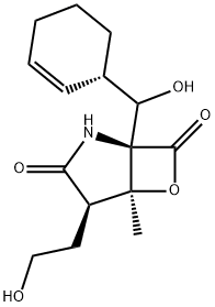 6-Oxa-2-azabicyclo[3.2.0]heptane-3,7-dione, 1-[(S)-(1S)-2-cyclohexen-1-ylhydroxymethyl]-4-(2-hydroxyethyl)-5-methyl-, (1R,4R,5S)- Structure