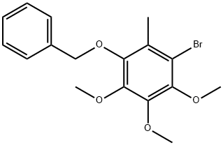 Benzene, 1-bromo-2,3,4-trimethoxy-6-methyl-5-(phenylmethoxy)- Structure