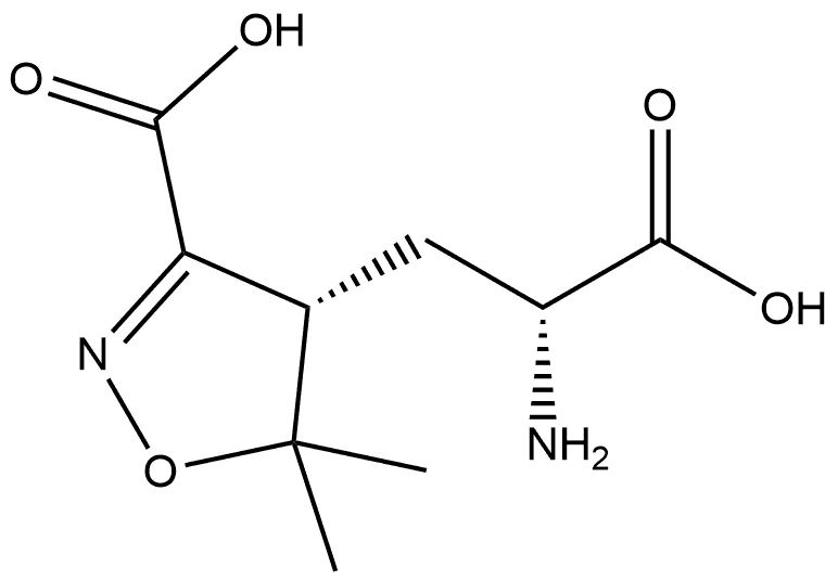 4-?Isoxazolepropanoic acid, α-?amino-?3-?carboxy-?4,?5-?dihydro-?5,?5-?dimethyl-?, (αR,?4S)?-?rel- 구조식 이미지
