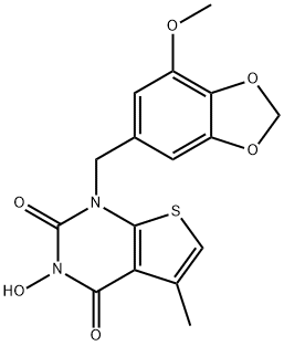 Thieno[2,3-d]pyrimidine-2,4(1H,3H)-dione, 3-hydroxy-1-[(7-methoxy-1,3-benzodioxol-5-yl)methyl]-5-methyl- Structure