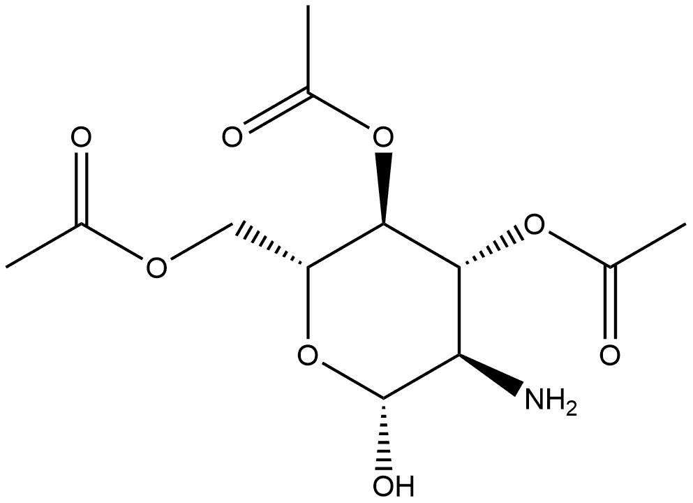 β-D-Glucopyranose, 2-amino-2-deoxy-, 3,4,6-triacetate Structure