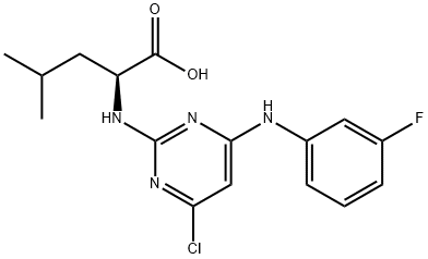 L-Leucine, N-[4-chloro-6-[(3-fluorophenyl)amino]-2-pyrimidinyl]- Structure