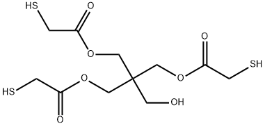 Acetic acid, 2-mercapto-, 1,1'-[2-(hydroxymethyl)-2-[[(mercaptoacetyl)oxy]methyl]-1,3-propanediyl] ester 구조식 이미지