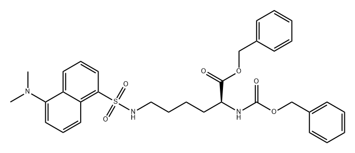 L-Lysine, N6-[[5-(dimethylamino)-1-naphthalenyl]sulfonyl]-N2-[(phenylmethoxy)carbonyl]-, phenylmethyl ester Structure