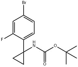 Carbamic acid, N-[1-(4-bromo-2-fluorophenyl)cyclopropyl]-, 1,1-dimethylethyl ester Structure