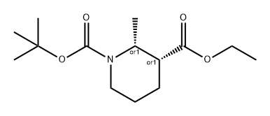 1,3-Piperidinedicarboxylic acid, 2-methyl-, 1-(1,1-dimethylethyl) 3-ethyl ester, (2R,3R)-rel- Structure