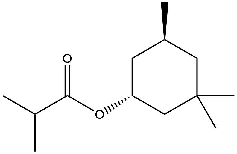 Propanoic acid, 2-?methyl-?, (1R,?5S)?-?3,?3,?5-?trimethylcyclohexyl ester, rel- 구조식 이미지