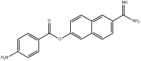 2-Naphthalenecarboximidamide, 6-[(4-aminobenzoyl)oxy]- Structure