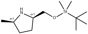 Pyrrolidine, 2-?[[[(1,?1-?dimethylethyl)?dimethylsilyl]?oxy]?methyl]?-?5-?methyl-?, (2R,?5R)?-?rel- 구조식 이미지