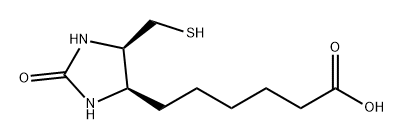 4-Imidazolidinehexanoic acid, 5-(mercaptomethyl)-2-oxo-, (4R,5R)- Structure