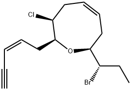 (2R,5Z)-8α-[(R)-1-Bromopropyl]-3α-chloro-3,4,7,8-tetrahydro-2α-[(Z)-2-penten-4-ynyl]-2H-oxocin 구조식 이미지