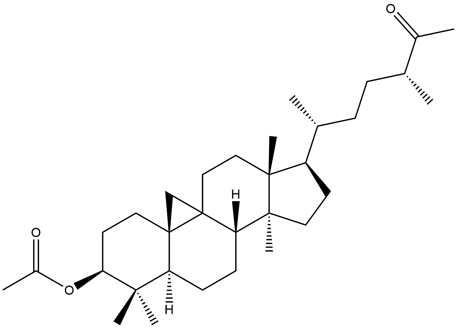 9,19-Cyclo-27-norlanostan-25-one, 3-(acetyloxy)-24-methyl-, (3β,24R)- Structure