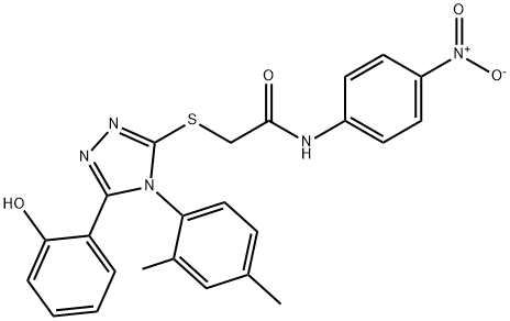 2-{[4-(2,4-Dimethylphenyl)-5-(2-hydroxyphenyl)-4H-1,2,4-triazol-3-yl]sulfanyl}-N-(4-nitrophenyl)acetamide Structure