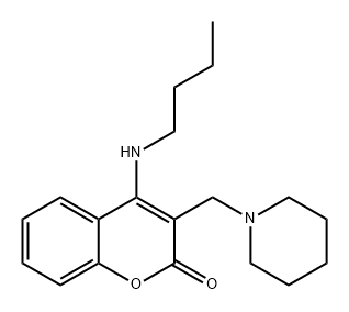 2H-1-Benzopyran-2-one, 4-(butylamino)-3-(1-piperidinylmethyl)- Structure