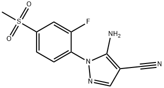 1H-Pyrazole-4-carbonitrile, 5-amino-1-[2-fluoro-4-(methylsulfonyl)phenyl]- Structure