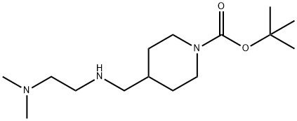 1-Piperidinecarboxylic acid, 4-[[[2-(dimethylamino)ethyl]amino]methyl]-, 1,1-dimethylethyl ester Structure