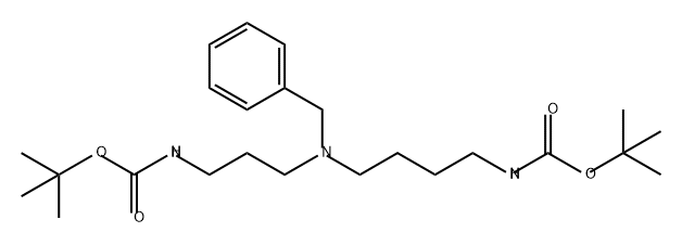 13-Oxa-2,6,11-triazapentadecanoic acid, 14,14-dimethyl-12-oxo-6-(phenylmethyl)-, 1,1-dimethylethyl ester Structure