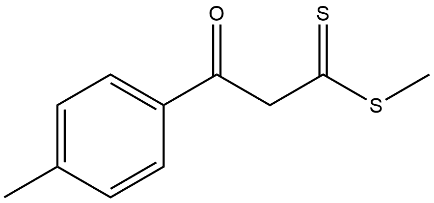 Benzenepropane(dithioic) acid, 4-methyl-β-oxo-, methyl ester 구조식 이미지