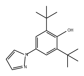 Phenol, 2,6-bis(1,1-dimethylethyl)-4-(1H-pyrazol-1-yl)- Structure