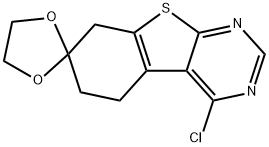 4'-chlorospiro[1,3-dioxolane-2,7'-6,8-dihydro-5H-[1]benzothiolo[2,3-d]pyrimidine] 구조식 이미지