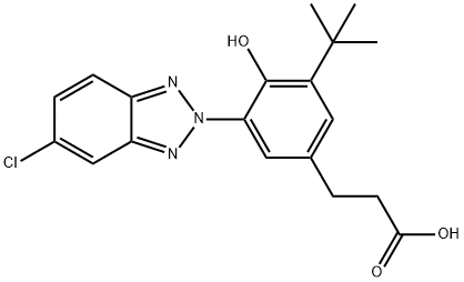 Benzenepropanoic acid, 3-(5-chloro-2H-benzotriazol-2-yl)-5-(1,1-dimethylethyl)-4-hydroxy- 구조식 이미지