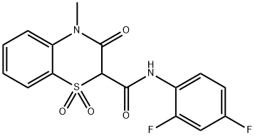 2H-1,4-Benzothiazine-2-carboxamide, N-(2,4-difluorophenyl)-3,4-dihydro-4-methyl-3-oxo-, 1,1-dioxide Structure