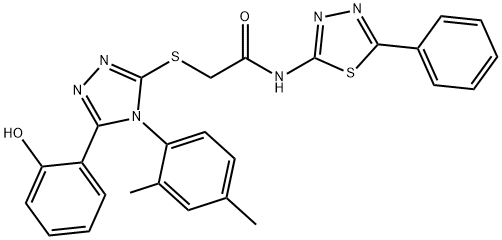 2-{[4-(2,4-dimethylphenyl)-5-(2-hydroxyphenyl)-4H-1,2,4-triazol-3-yl]sulfanyl}-N-(5-phenyl-1,3,4-thiadiazol-2-yl)acetamide Structure