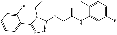 2-{[4-Ethyl-5-(2-hydroxyphenyl)-4H-1,2,4-triazol-3-yl]sulfanyl}-N-(5-fluoro-2-methylphenyl)acetamide Structure