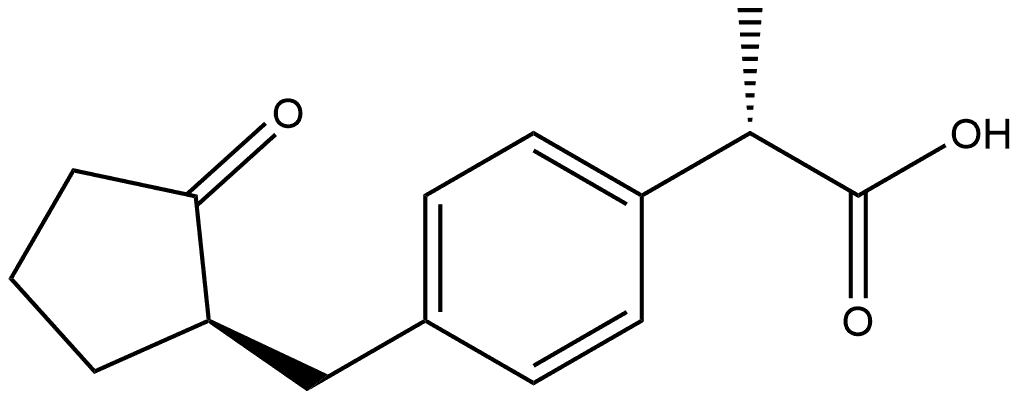 Benzeneacetic acid, α-methyl-4-[[(1R)-2-oxocyclopentyl]methyl]-, (αS)- Structure