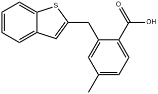 Benzoic acid, 2-(benzo[b]thien-2-ylmethyl)-4-methyl- 구조식 이미지