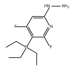 Pyridine, 2,4-difluoro-6-hydrazinyl-3-(triethylsilyl)- Structure