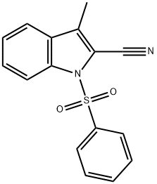 1H-Indole-2-carbonitrile, 3-methyl-1-(phenylsulfonyl)- 구조식 이미지