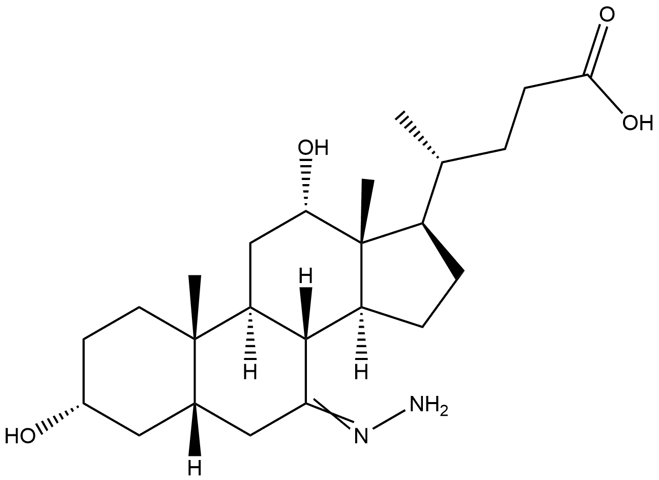 Cholan-24-oic acid, 7-hydrazono-3,12-dihydroxy-, (3α,5β,12α)- 구조식 이미지